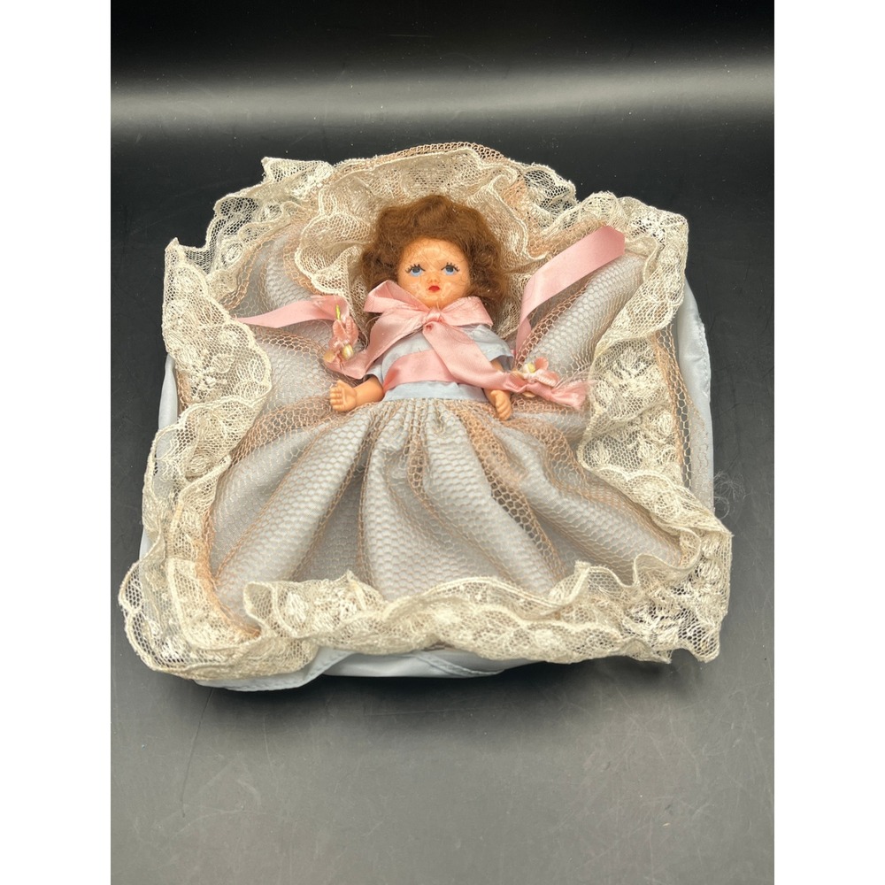 VTG 1950s Hollywood Dolls Set Of 2 In Box Brunette‎ Hair Articulated 5" Dolls